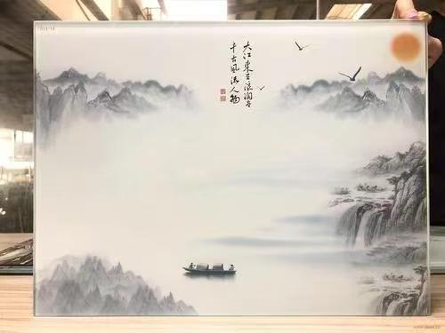 可定制山水画玻璃