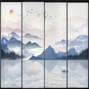 可定制山水画玻璃
